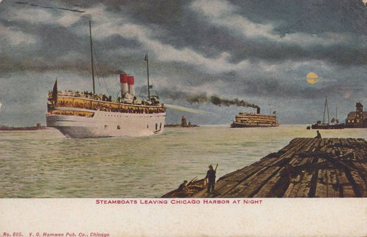 ZAYIX Postcard Great Lakes Ship SS Eastland (sank 1915) SS Christopher Columbus