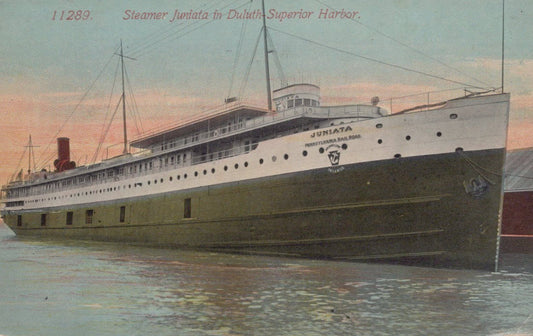 ZAYIX Postcard Great Lakes Steamer SS Juanita in Duluth Superior Harbor c1914