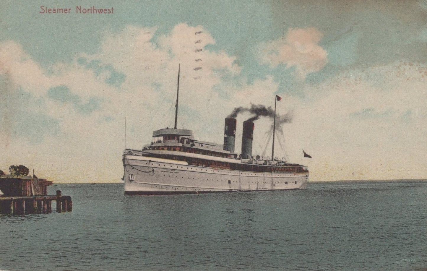 ZAYIX Postcard Great Lakes Passenger Steamer SS Northwest c1908 Wolverine News