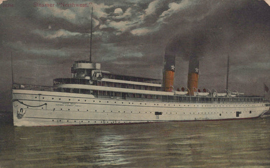 ZAYIX Postcard Great Lakes Passenger Steamer SS Northwest Northern Steamline Co.