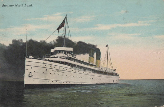 ZAYIX Postcard Great Lakes Steamer SS North Land Northern Steamship Co.c1913