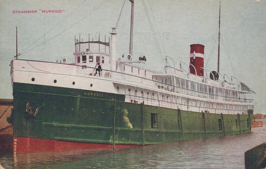 ZAYIX Postcard Great Lakes Passenger Steamer SS Huronic Norther Navigation Co.