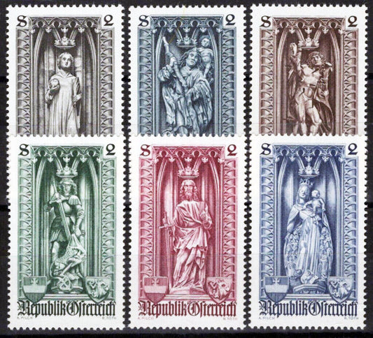 Austria 830-835 MNH Statues Saints St. Paul St. Christopher