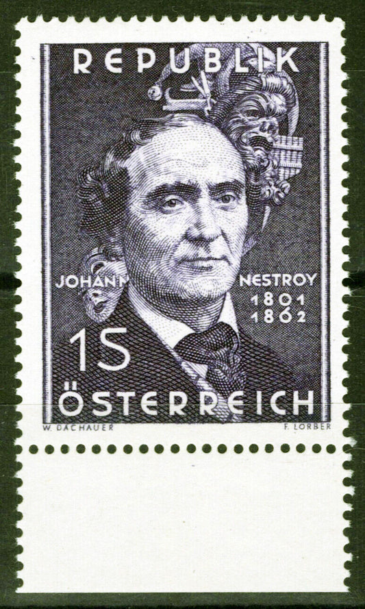 Austria 682 MNH Johann Nestroy Author Actor