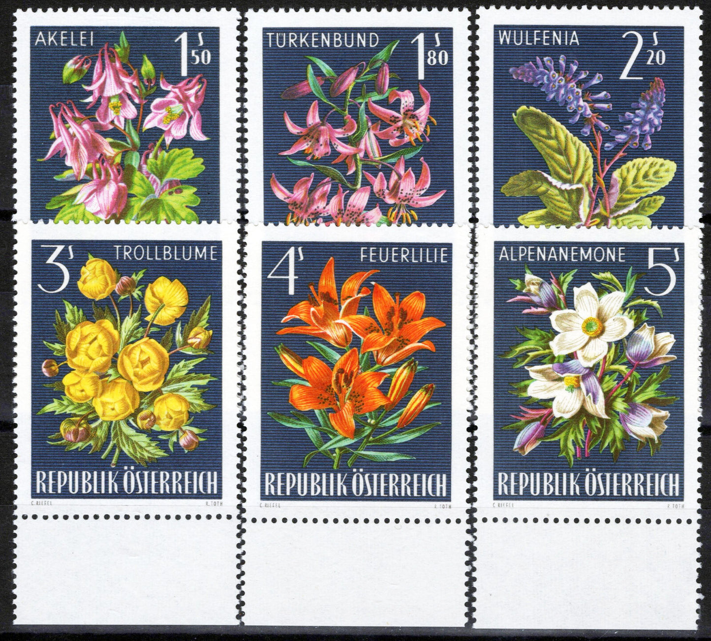 Austria 764-769 MNH Alpine Flowers Plants Nature