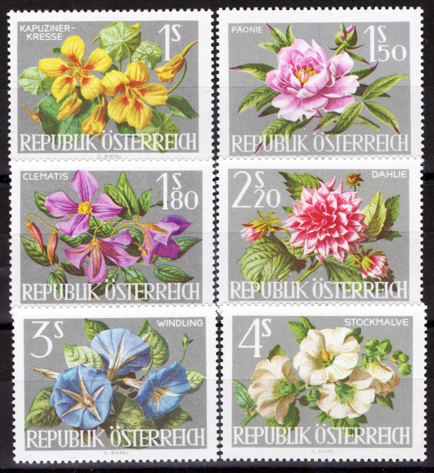 Austria 719-724 MNH Flowers Plants Nature