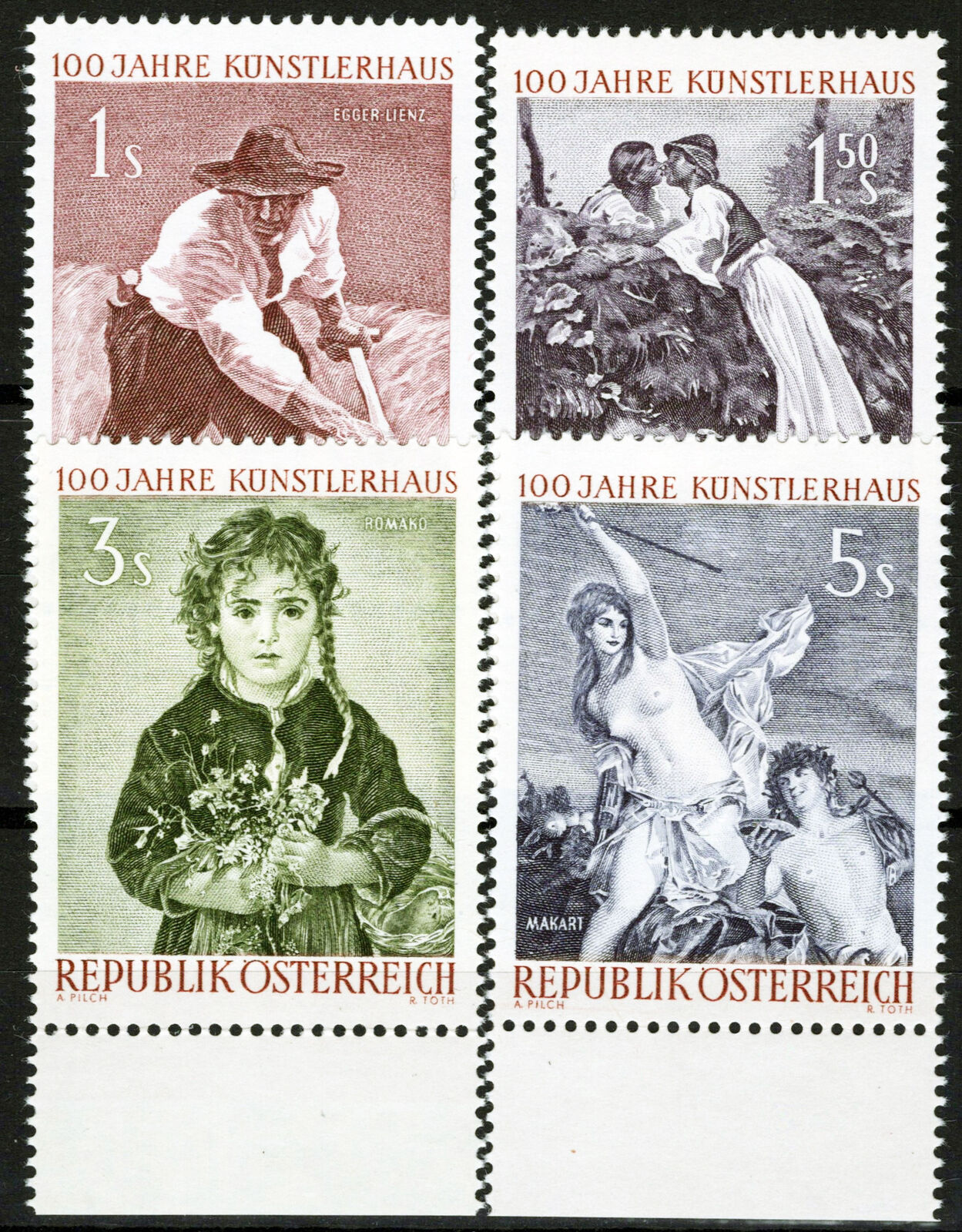 Austria 662-665 MNH Artists Paintings Farming