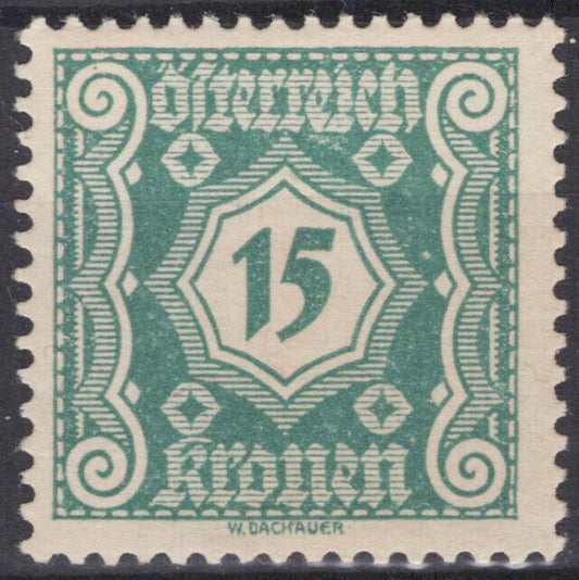 Austria J109 MNH Postage Due Numerals 15k blue green