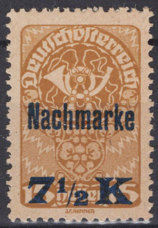 Austria J102 MH Postage Due Surcharged Post Horn