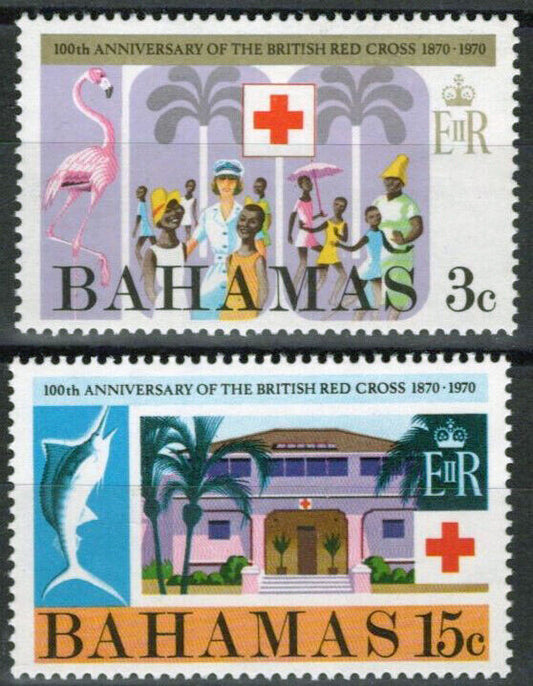 Bahamas 307-308 MNH British Red Cross Marine Life Birds Medical ZAYIX 062723S14M