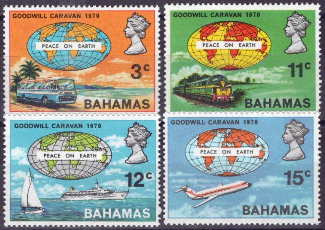 Bahamas 303-306 MNH Tourism Trains Ships Aviation ZAYIX 062723S13M