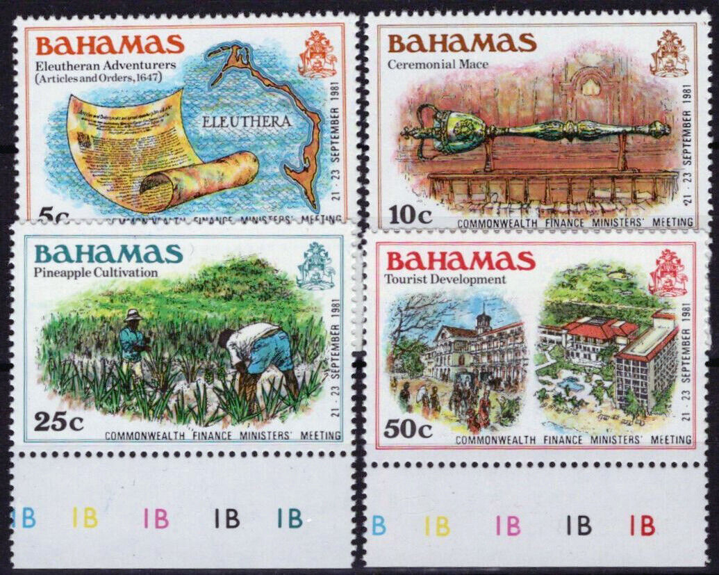 Bahamas 496-499 MNH Overprint Maps Industry Architecture ZAYIX 062723S16