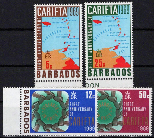 Barbados 316-319 MNH CARIFTA Free Trade Maps ZAYIX 062723S25M