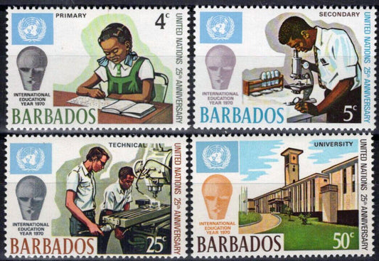 Barbados 344-347 MNH UN Emblem Education ZAYIX 062723S27M