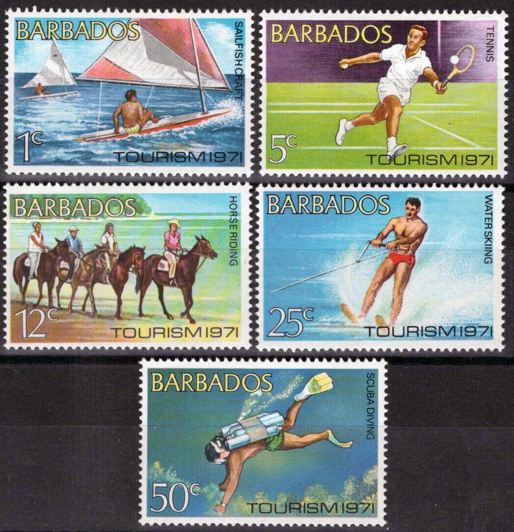 Barbados 357-361 MNH Tourism Tennis Scuba Diving Sailing ZAYIX 062723S30M