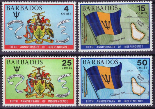 Barbados 364-367 MNH Coat of Arms Flags Maps National Emblems ZAYIX 062723S32M