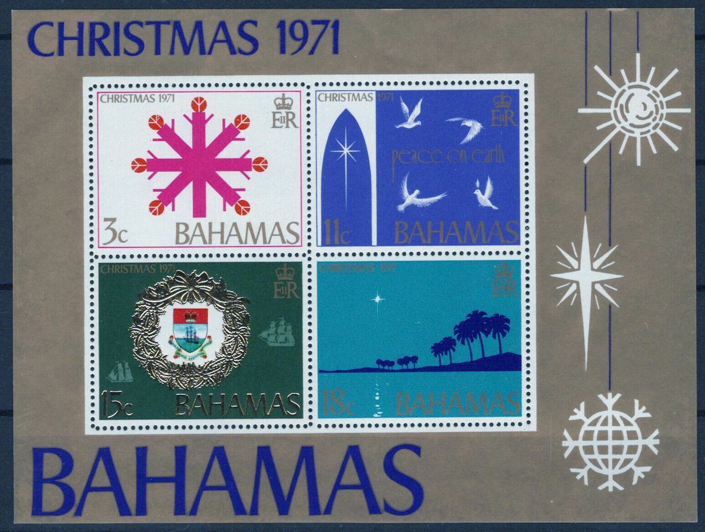 Bahamas 334a MNH Christmas Peace Doves Coat of Arms ZAYIX 061223SM52M