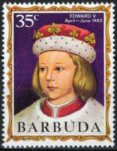 Barbuda 59 MNH Edward V English Monarchs Royalty ZAYIX 062723S67M