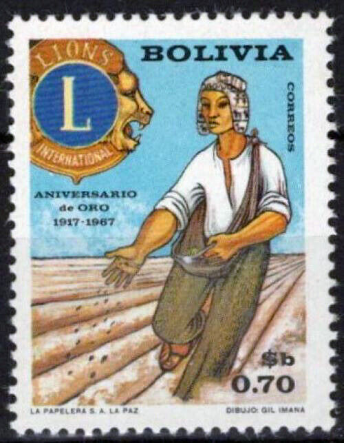 Bolivia 492 MNH Sower Farming Agriculture Lions Intl 062723S75M