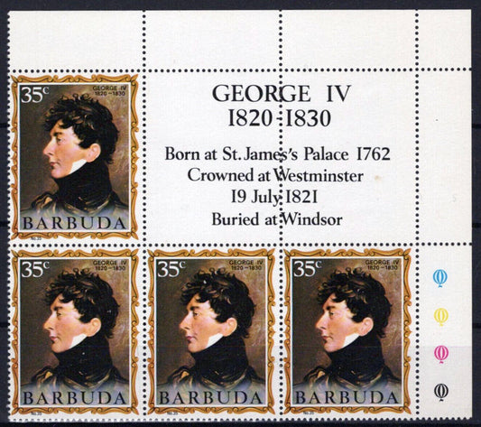 Barbuda 77 MNH George IV English Monarchs Royalty ZAYIX 062723S60