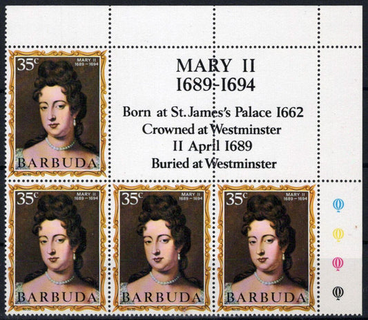 Barbuda 72 MNH Mary II English Monarchs Royalty ZAYIX 062723S62