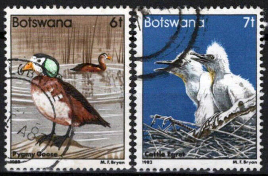 Botswana 308-309 Used Birds Geese Egrets Wildlife Nature 062723S98