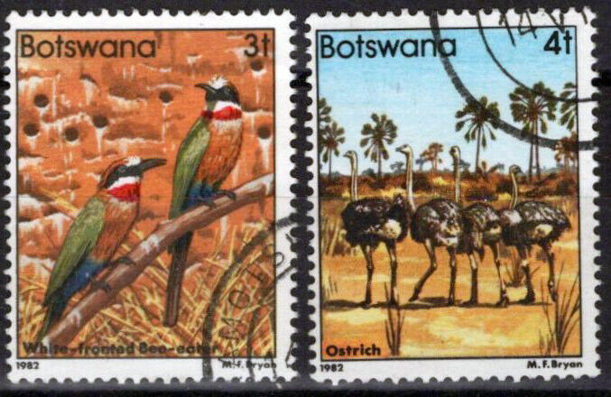 Botswana 305-306 Used Birds Wildlife Nature Ostriches Gulls 062723S97