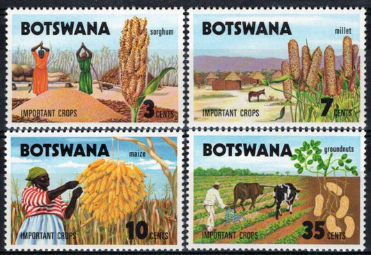 Botswana 71-74 MNH Industry Farming Agriculture Corn Peanuts 062723S100