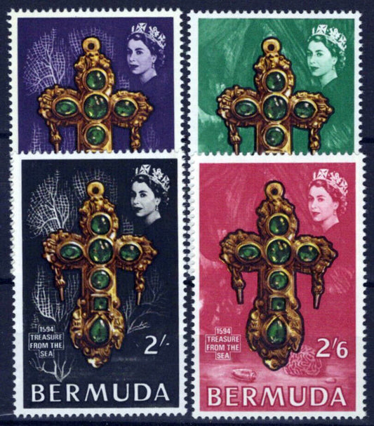 Bermuda 234-237 MNH Treasures Gold & Emerald Cross Artifacts ZAYIX 071423S97M