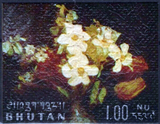 Bhutan 114H MNH Embossed Paintings Flowers ZAYIX 071423S134M