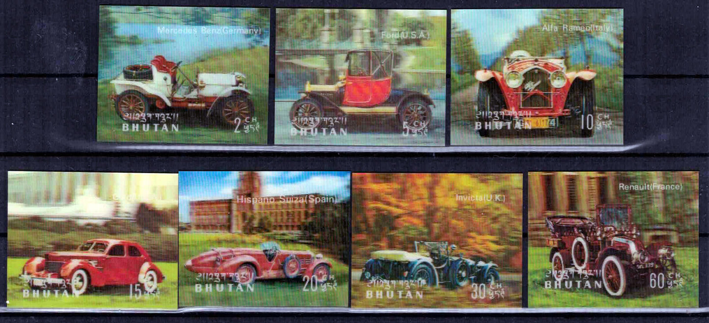 Bhutan 128-128F MNH 3-D Automobiles Transportation ZAYIX 061223SM75M