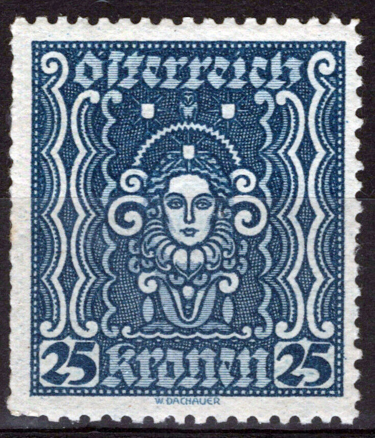 Austria 289c MLH 25k deep blue, perf 12.5 regular issue