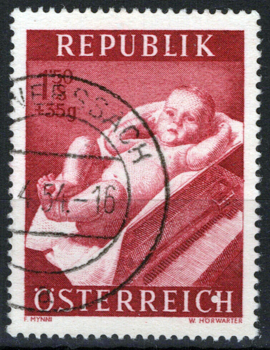 Austria B292 Used Infant in cradle semi-postal, well-centered