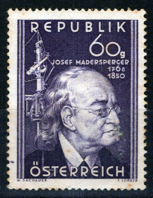 Austria 571 MNH Madersperger Sewing Machine Inventor toned gum