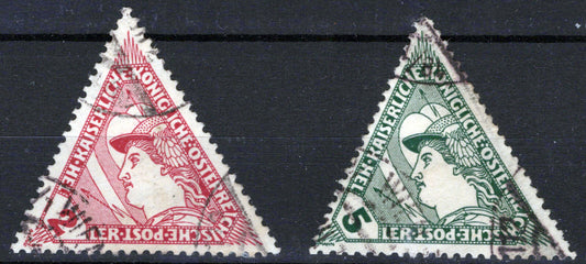 Austria QE1-QE2 Used Special Handling Mercury Triangles