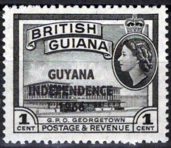 ZAYIX Guyana 7 MNH Independence Overprint Architecture 071423S200