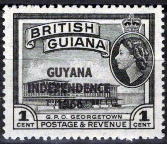 ZAYIX Guyana 7 MNH Independence Overprint Architecture 071423S200