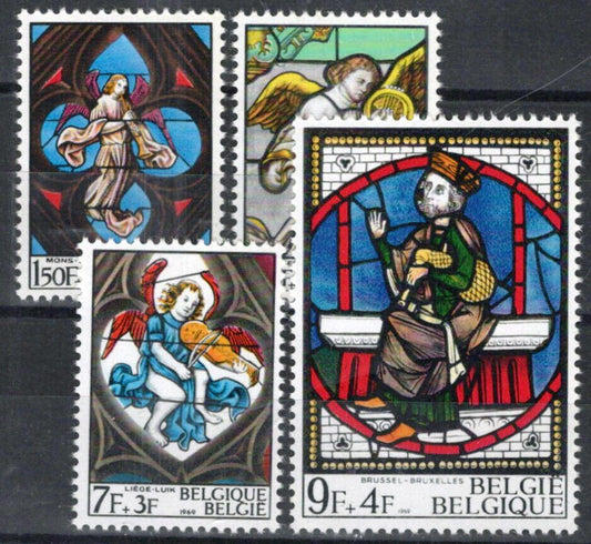 Belgium B851-B854 MNH Christmas Stained Glass Angels ZAYIX 071823S170M