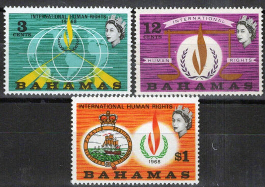 Bahamas 269-271 MNH Human Rights Flame Globe ZAYIX 071823S189