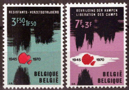 Belgium B859-B860 MNH Semi-Postal Books Liberation of Camps ZAYIX 071823S172M