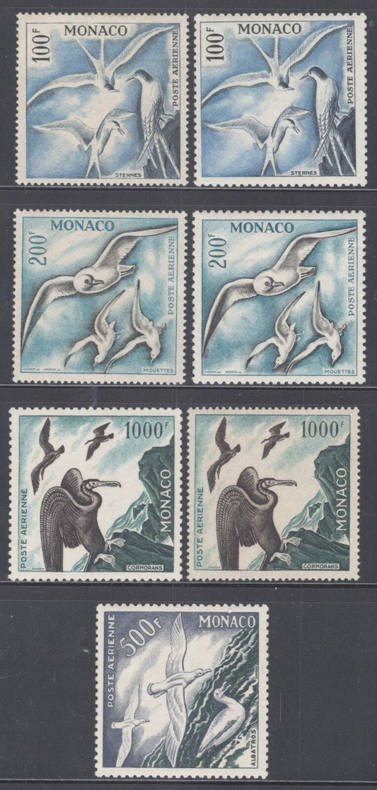 Monaco C41-C44, C41a-C44a MLH Birds Perf 11 & 13 types 092222SM62