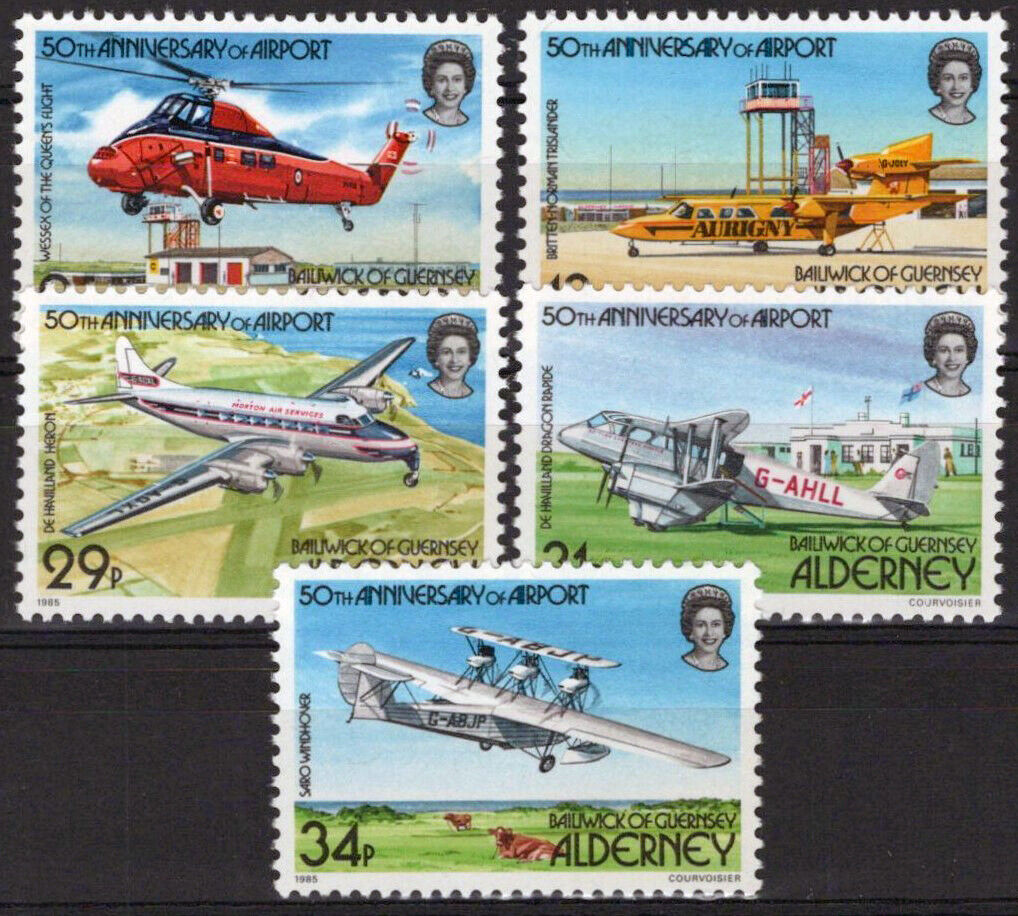 Alderney 18-22 MNH Aviation Aircraft Planes Transportation