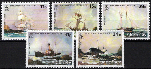 Alderney 32-36 MNH Shipwrecks Ships Transportation