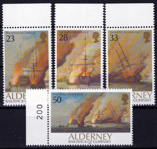 Alderney 65-68 MNH Battle of La Hogue Ships Military War