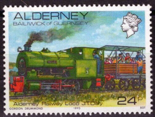 Alderney 45 MNH Railway Locomotive Trains