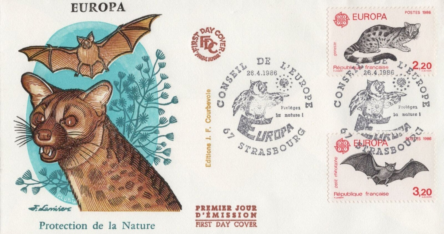 France Courbevolo FDC 2009-2010 Genet Owl Bat Europa CEPT 032323SM24M