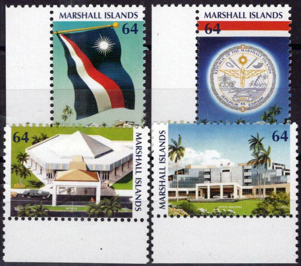 Marshall Islands 1005-1008 MNH Architecture Flags ZAYIX 092023S82M