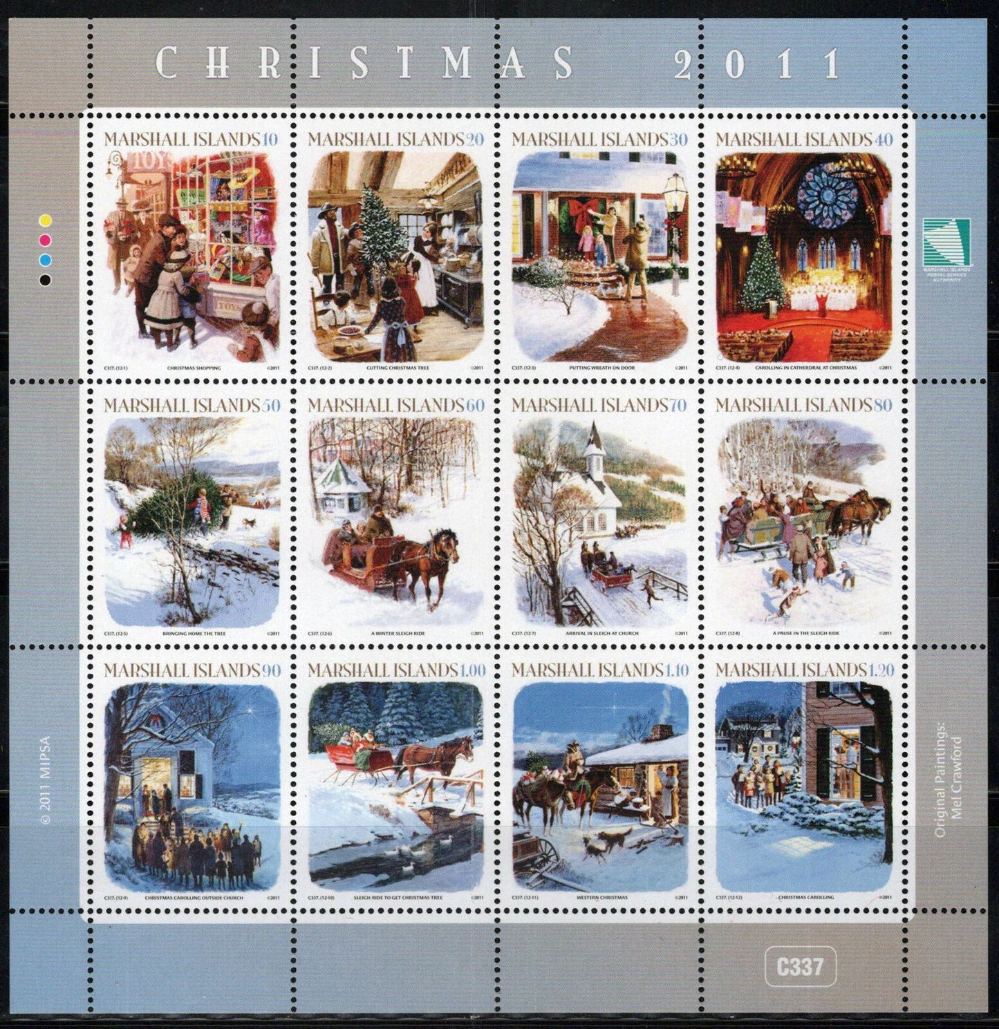 Marshall Islands 1010 MNH Christmas Horses Music ZAYIX 092023SL22M