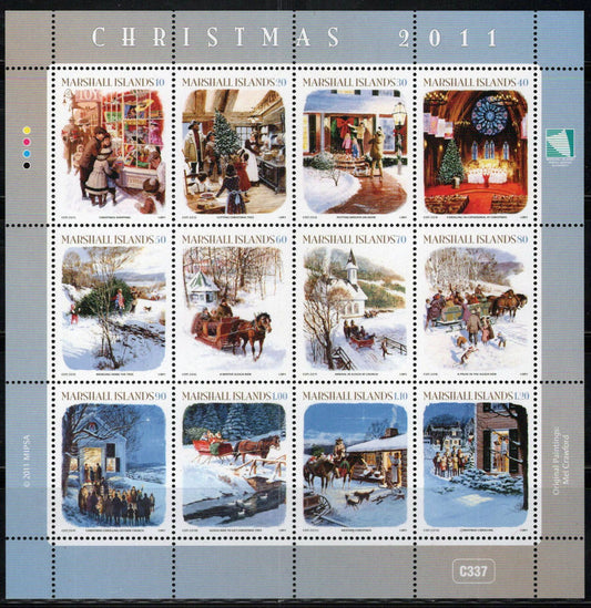 Marshall Islands 1010 MNH Christmas Horses Music ZAYIX 092023SL22M