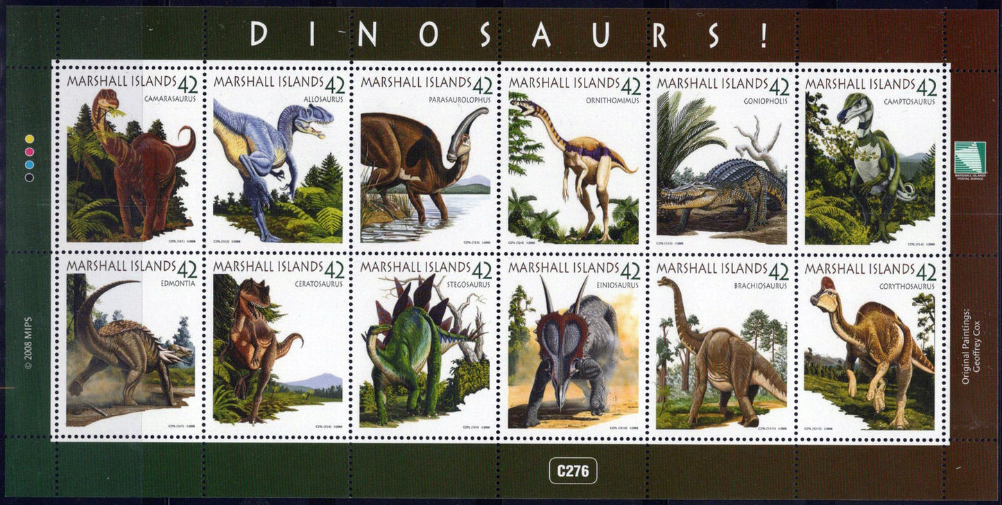 Marshall Islands 925 MNH Dinosaurs ZAYIX 092023SL39M